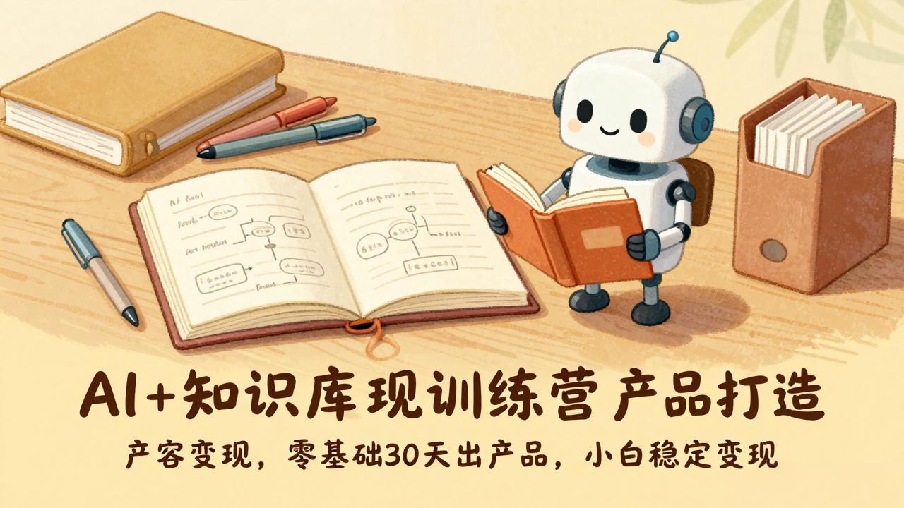 AI+知识库变现训练营，产品打造、内容创作、全平台变现，零基础30天出产品，小白稳定变现-恒创联盟资源网
