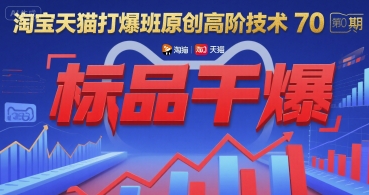 淘宝天猫打爆班原创高阶技术第70期：标品干爆-恒创联盟资源网