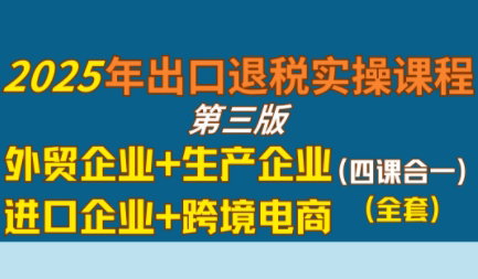 崔sir·出口退税实操-外贸企业+生产企业+跨境电商+进口企业(四课合一)-恒创联盟资源网