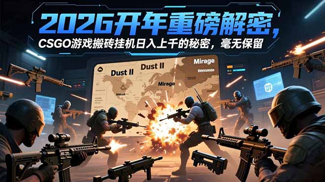 2026开年重磅解密，CSGO游戏搬砖挂机日入上千的秘密，毫无保留-恒创联盟资源网