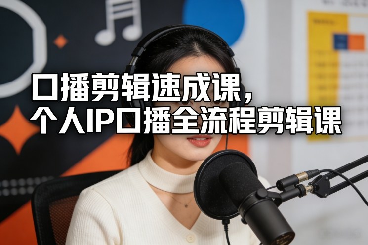 口播剪辑速成课，个人IP口播全流程剪辑课-恒创联盟资源网