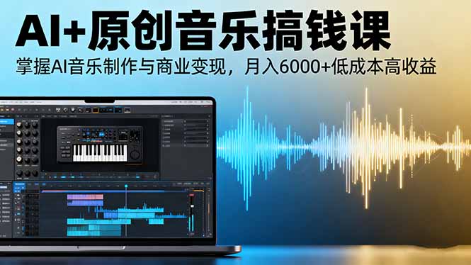 AI+原创音乐搞钱课:掌握AI音乐制作与商业变现,月入6000+低成本高收益-恒创联盟资源网