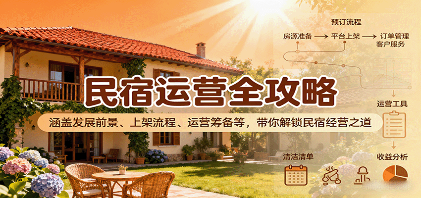 民宿运营全攻略：涵盖发展前景、上架流程、运营筹备等，带你解锁民宿经营之道-恒创联盟资源网