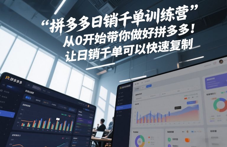 拼多多日销千单训练营，从0开始带你做好拼多多，让日销千单可以快速复制(更新26年2月)-恒创联盟资源网