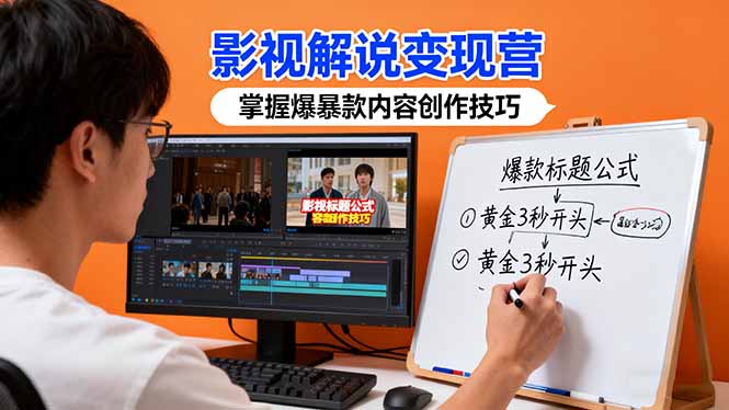 影视解说变现营：通过30+实战案例爆款内容创作技巧，掌握影视解说盈利密码-恒创联盟资源网