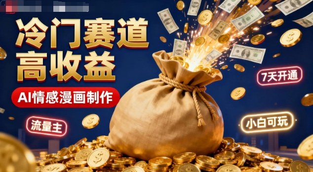 公众号冷门赛道,用AI做情感漫画,7天开通流量主,操作简单,小白可玩-恒创联盟资源网