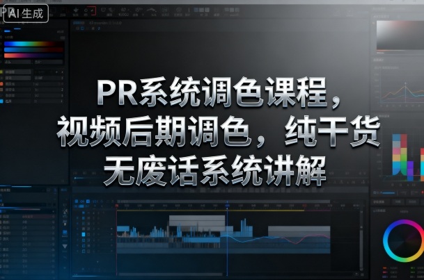 PR系统调色课程，视频后期调色，纯干货无废话系统讲解-恒创联盟资源网