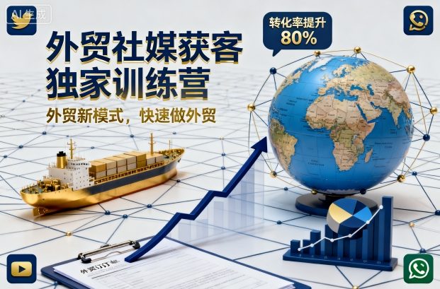 外贸社媒获客独家训练营,外贸新模式,快速做外贸(更新)-恒创联盟资源网