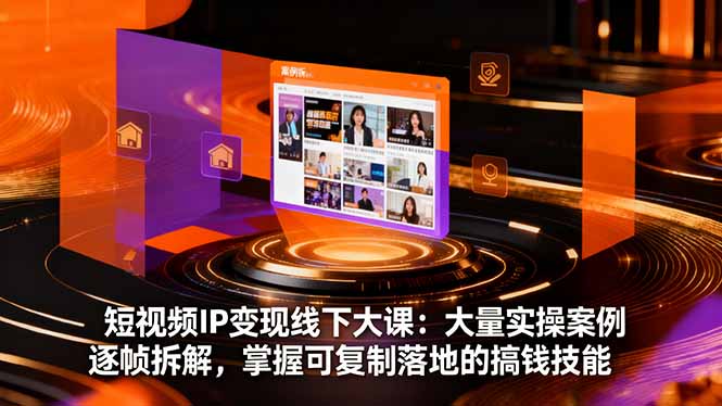 短视频IP变现线下大课:大量实操案例逐帧拆解,掌握可复制落地的搞钱技能-恒创联盟资源网