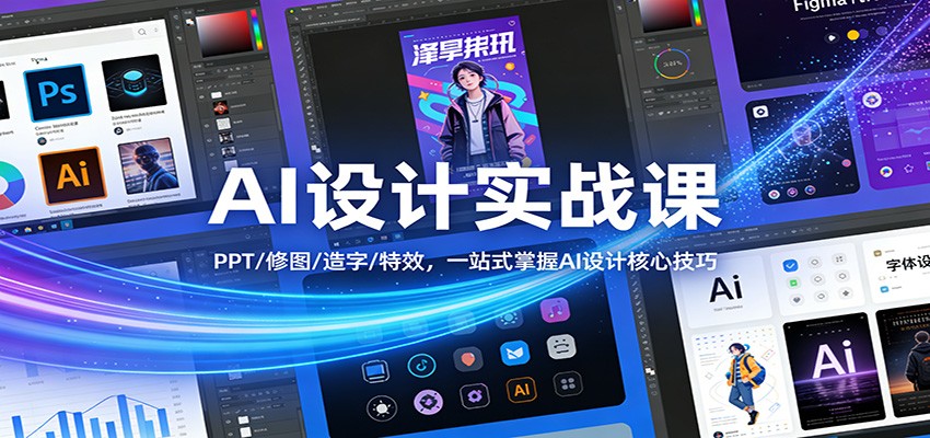 AI设计实战课：PPT/修图/造字/特效，一站式掌握AI设计核心技巧-恒创联盟资源网