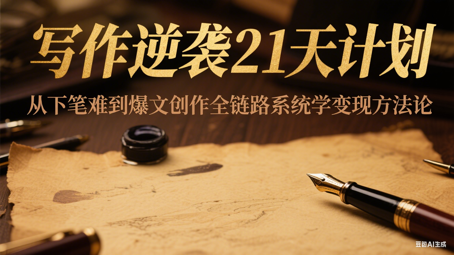 写作逆袭21天计划：从下笔难到爆文创作全链路系统学变现方法论-恒创联盟资源网