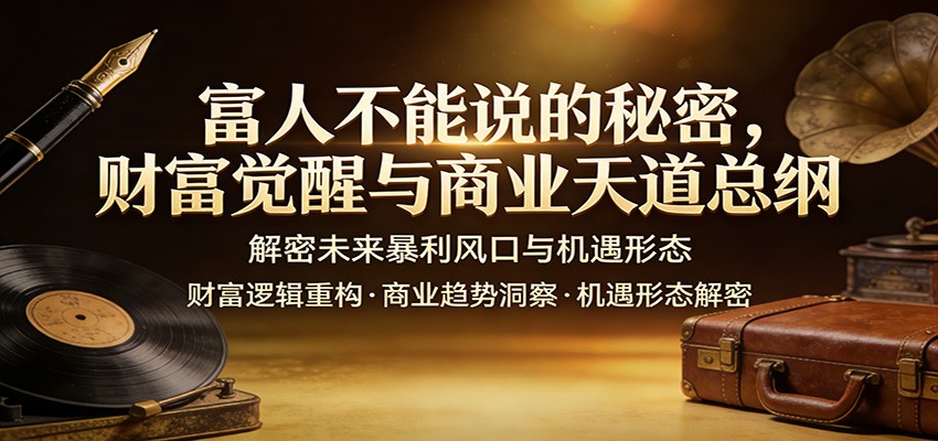 富人不能说的秘密，财富觉醒与商业天道总纲，解密未来暴利风口与机遇形态-恒创联盟资源网