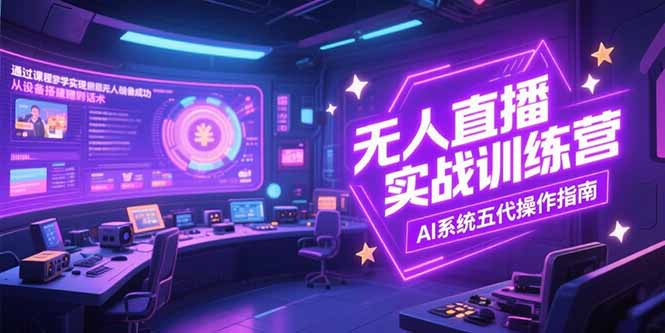 无人直播实操训练营，从设备搭建到话术，AI系统五代操作指南(7月更新-恒创联盟资源网