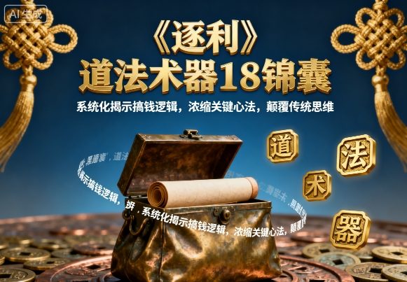 《逐利》道法术器18锦囊，系统化揭示搞钱逻辑，浓缩关键心法，颠覆传统思维(更新)-恒创联盟资源网
