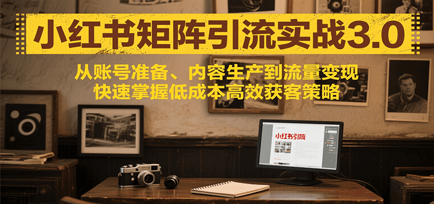 小红书矩阵引流3.0，从账号准备、内容生产到流量变现，快速掌握低成本高效获客策略-恒创联盟资源网