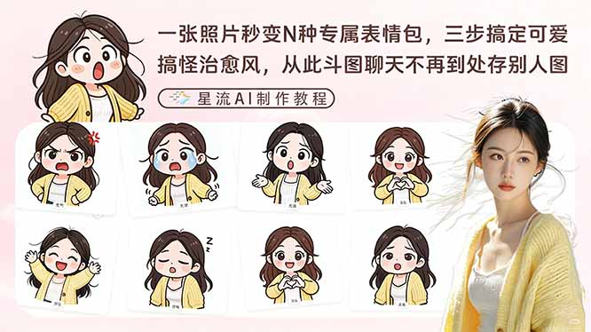 一张照片秒变N种专属表情包，三步搞定可爱搞怪治愈风，从此斗图聊天不再到处存别人图-恒创联盟资源网