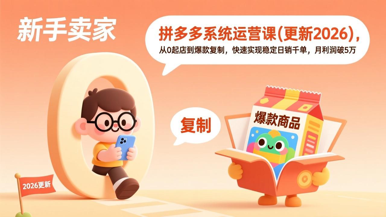 拼多多系统运营课(更新2026-恒创联盟资源网