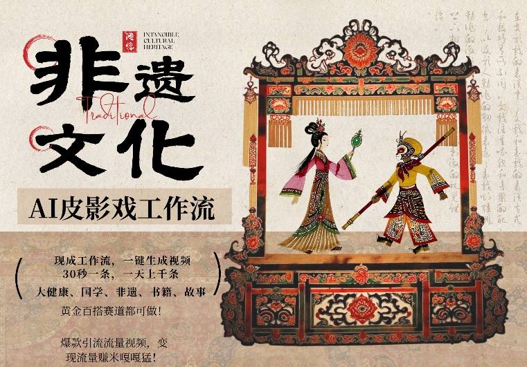 AI一键生成民俗文化非遗皮影戏视频，一刀不剪无需剪辑，30S一条，一天上百条，流量财富嘎嘎猛-恒创联盟资源网