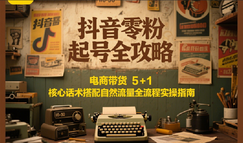 抖音零粉起号全攻略：电商带货 5+1 核心话术搭配自然流量全流程实操指南-恒创联盟资源网