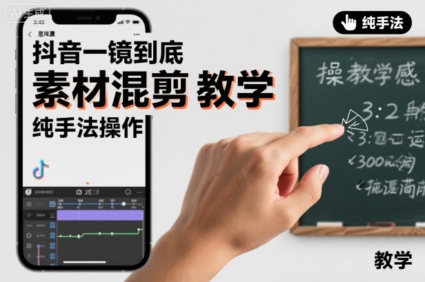 抖音一镜到底素材混剪教学，纯手法操作-恒创联盟资源网