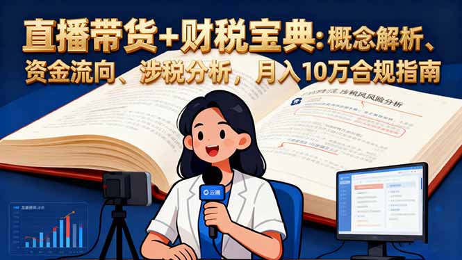 直播带货+财税宝典:概念解析、资金流向、涉税分析,月入10万合规指南-恒创联盟资源网