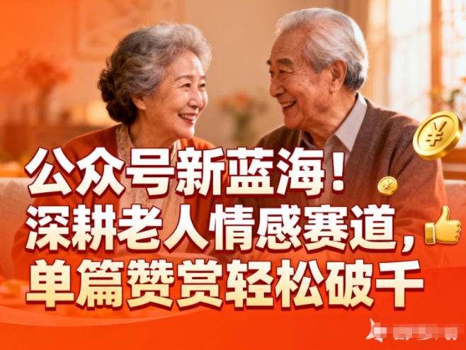 公众号新蓝海!深耕老人情感赛道,单篇赞赏轻松破1k-恒创联盟资源网