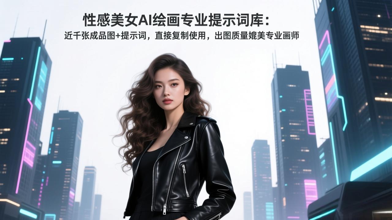 性感美女AI绘画专业提示词库：近千张成品图+提示词，直接复制使用，出图质量媲美专业画师-恒创联盟资源网