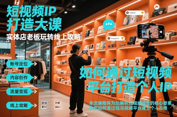 短视频ip打造大课，实体店老板玩转线上攻略-恒创联盟资源网