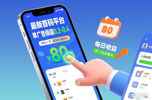 最新首码平台，单广告保底0.2-0.4，单机一天轻松撸80，早入场早賺米【揭秘】-恒创联盟资源网