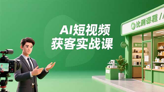 AI短视频获客实战课，数字人创作、实体行业应用、精准引流，30天获取客源月入6万+-恒创联盟资源网