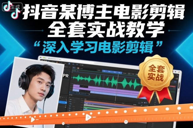 抖音某博主电影剪辑全套实战教学,深入学习电影剪辑-恒创联盟资源网