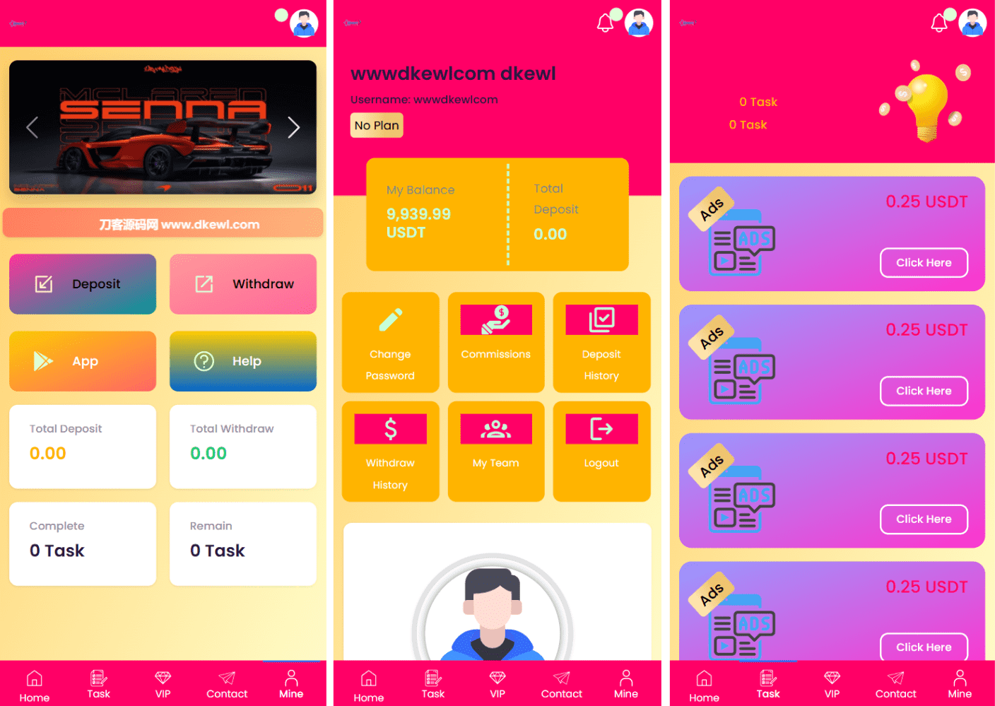 SENNA海外广告奖励投资理财源码/附详细教程-恒创联盟资源网