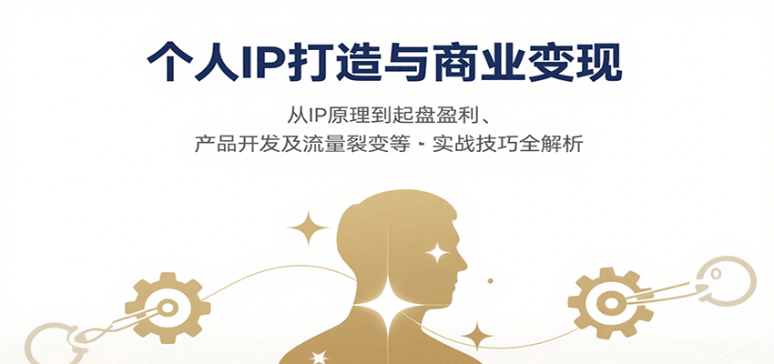 个人IP打造与商业变现,从IP原理到起盘盈利、产品开发及流量裂变等实战技巧全解析-恒创联盟资源网