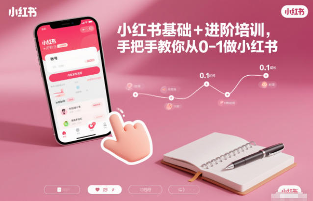 小红书基础+进阶培训，手把手教你从0-1做小红书-恒创联盟资源网