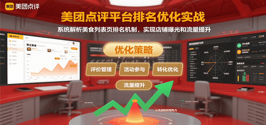 美团点评平台排名优化实战，系统解析美食列表页排名机制，实现店铺曝光和流量提升-恒创联盟资源网