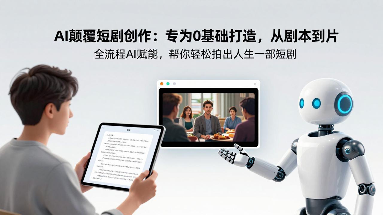AI颠覆短剧创作：专为0基础打造，从剧本到成片全流程AI赋能，帮你轻松拍出人生第一部短剧-恒创联盟资源网