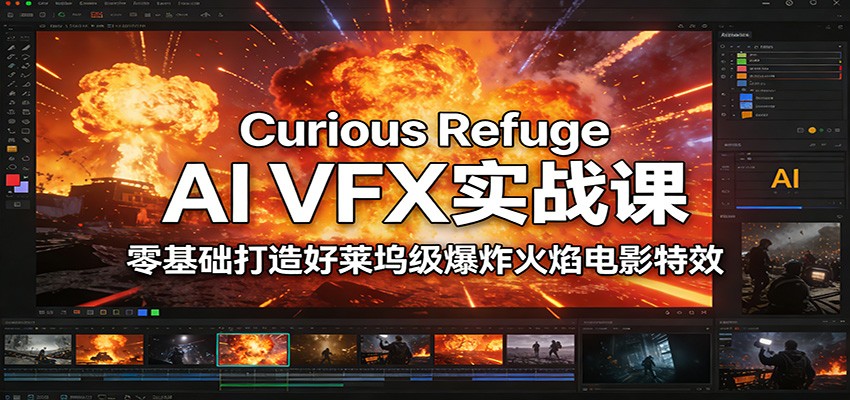 Curious Refuge AI VFX实战课，零基础打造好莱坞级爆炸火焰电影特效-恒创联盟资源网
