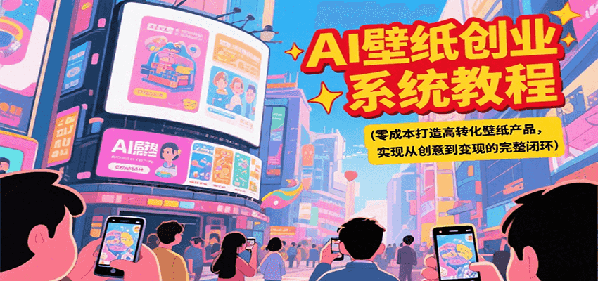 AI壁纸创业系统教程，零成本打造高转化壁纸产品，实现从创意到变现的完整闭环-恒创联盟资源网