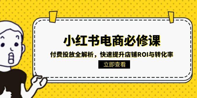 小红书电商必修课:付费投放全解析,快速提升店铺ROI与转化率-恒创联盟资源网