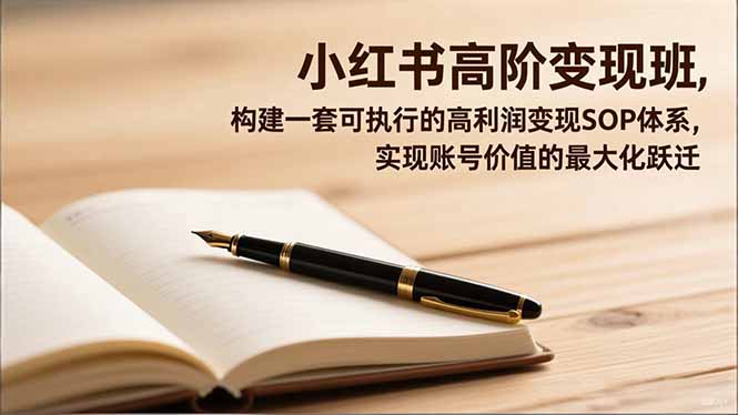 小红书高阶变现班,构建一套可执行的高利润变现SOP体系,实现账号价值的最大化跃迁-恒创联盟资源网