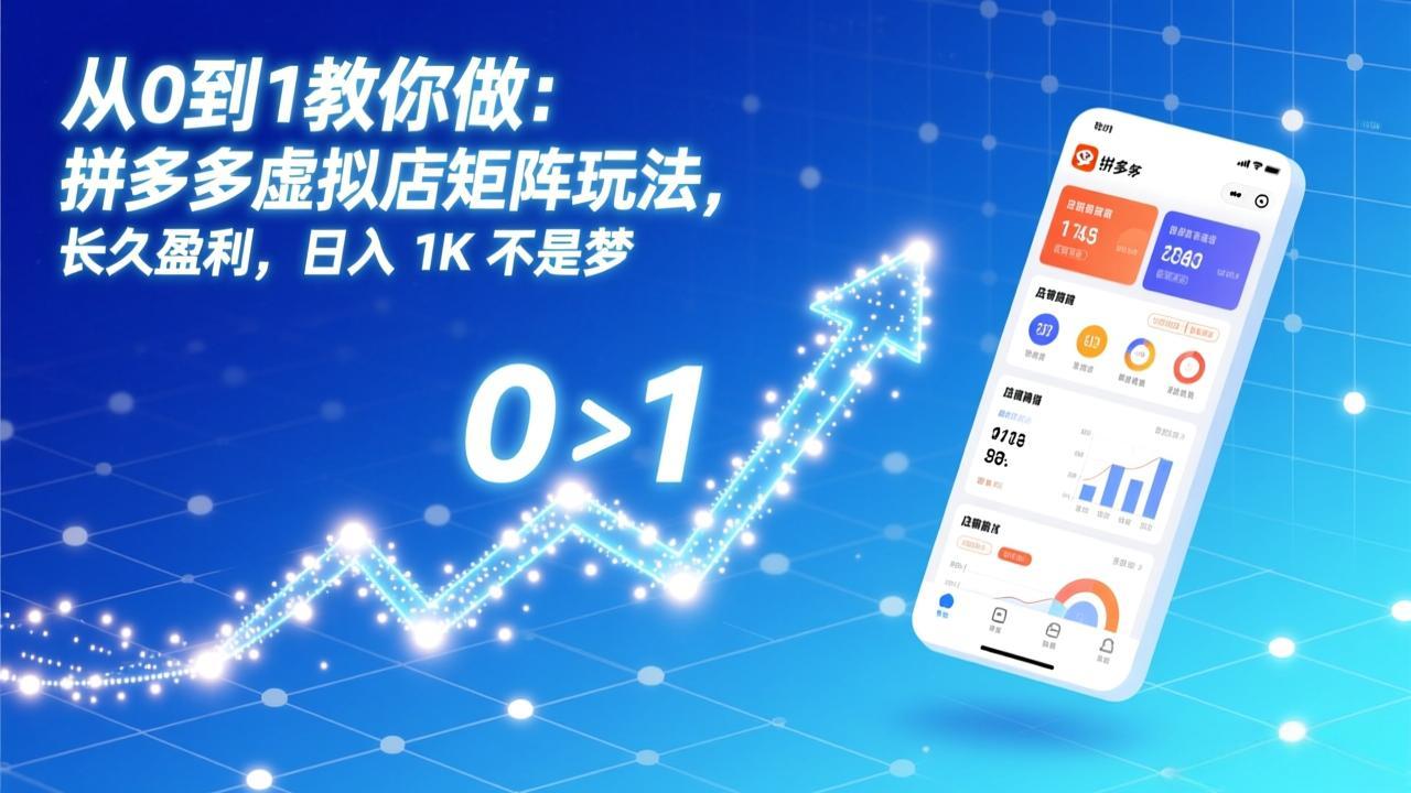 从0到1教你做：拼多多虚拟店矩阵玩法，长久盈利，日入 1K 不是梦-恒创联盟资源网