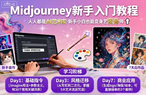 midjourney新手入门教程：人人都是AI艺术家，新手小白也能变身艺术大师-恒创联盟资源网