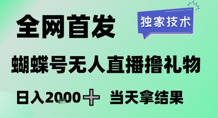 2026最新蝴蝶号无人直播掘金，独家技术，全网首发小白做了一个月收益3W，长期稳定可做【揭秘】-恒创联盟资源网