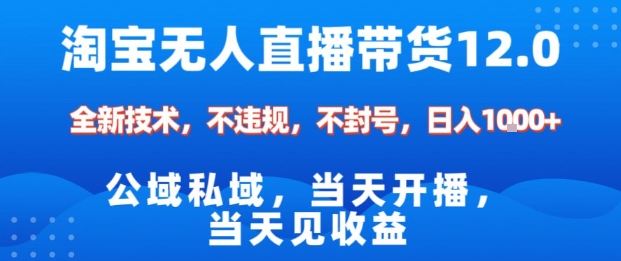 淘宝无人直播12.0,公域私域技术,不封号,不违规布局双十一流量风口,日入1k(独家技术)【揭秘】-恒创联盟资源网