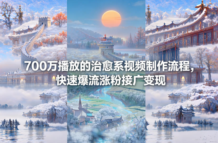 700万播放的治愈系视频制作流程，快速爆流涨粉接广变现-恒创联盟资源网
