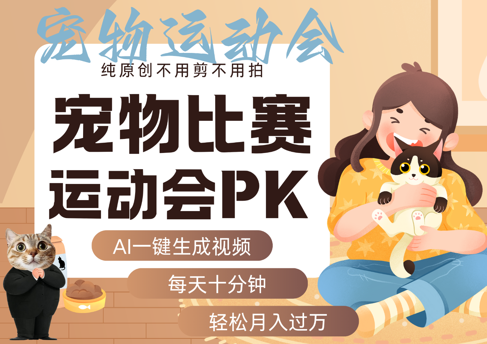 AI萌宠运动员跳水 射击 篮球 足球比赛 每天十分钟 附详细提示词文案库 代替做…-恒创联盟资源网