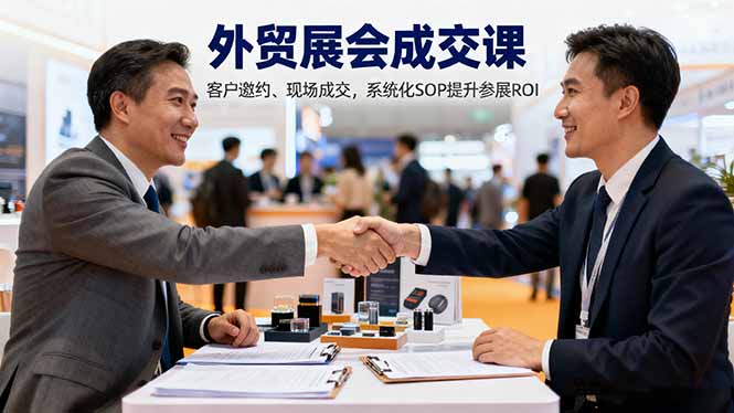 外贸展会成交课,含目标制定、客户邀约、现场成交,系统化SOP提升参展ROI-恒创联盟资源网