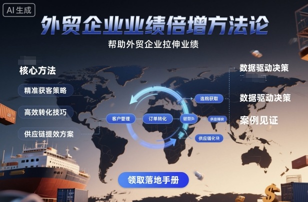 外贸企业业绩倍增方法论,帮助外贸企业拉伸业绩-恒创联盟资源网