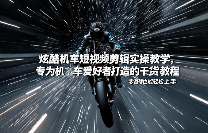 炫酷机车短视频剪辑实操教学，专为机车爱好者打造的干货教程，零基础也能轻松上手-恒创联盟资源网