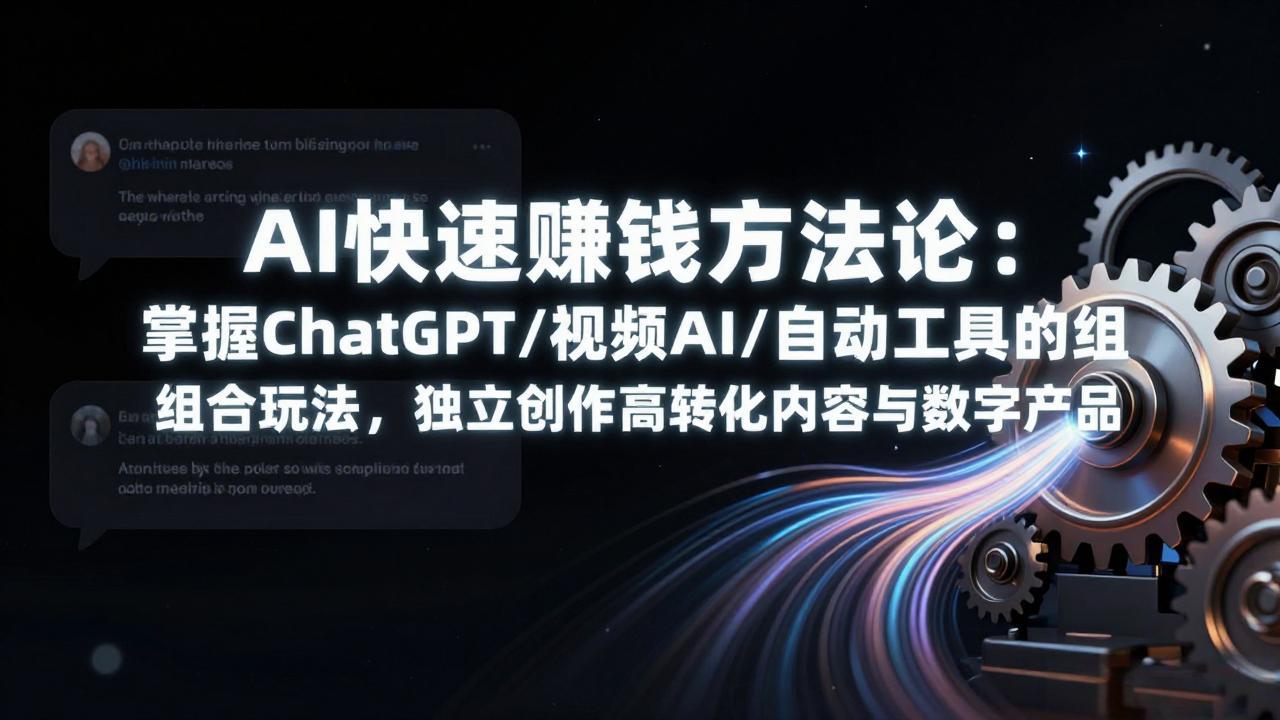 AI快速赚钱方法论：掌握ChatGPT/视频AI/自动化工具的组合玩法，独立创作高转化内容与数字产品-恒创联盟资源网